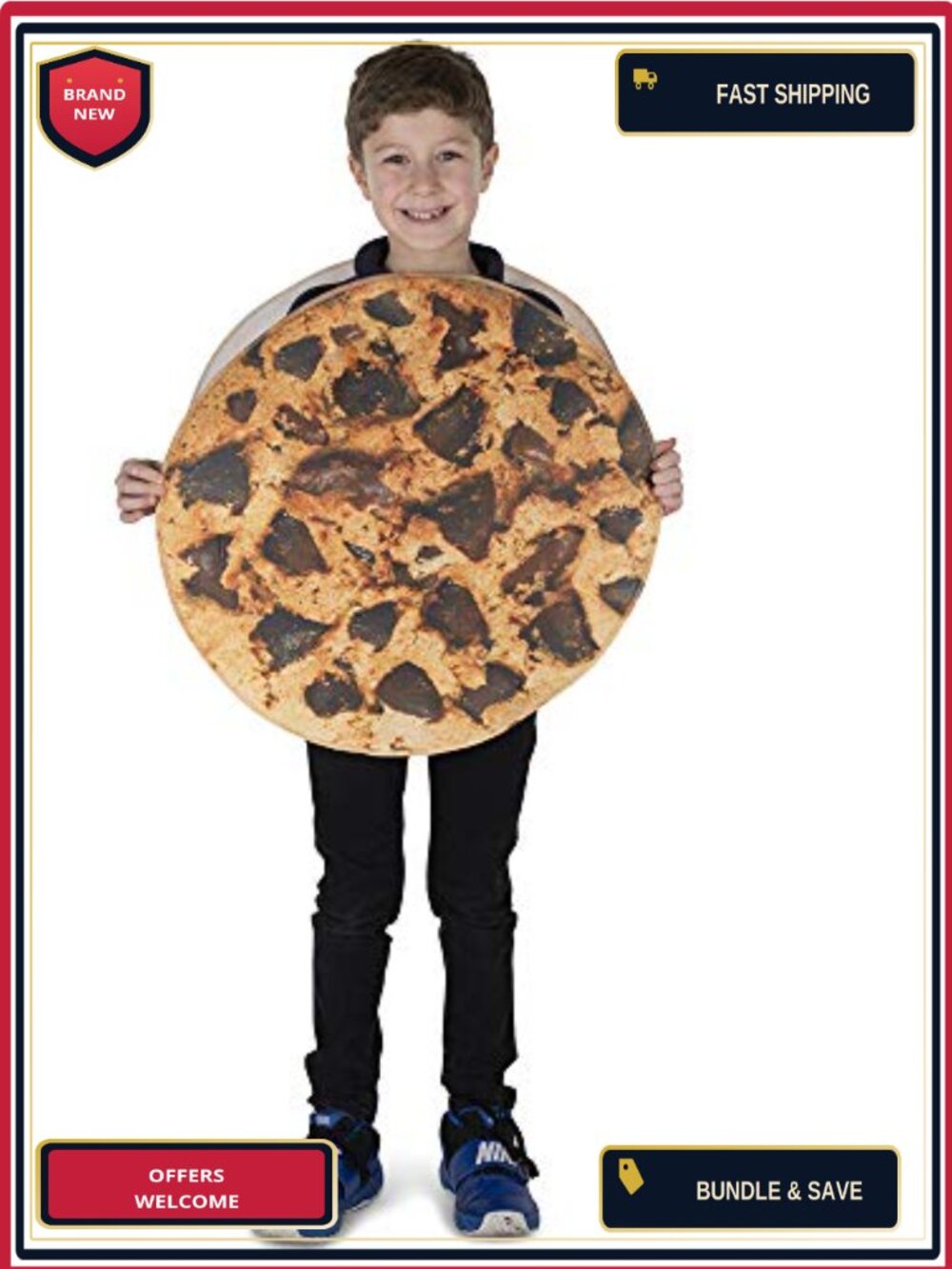 Kids Chocolate Chip Cookie Costume Tunic One Size Halloween Food Party